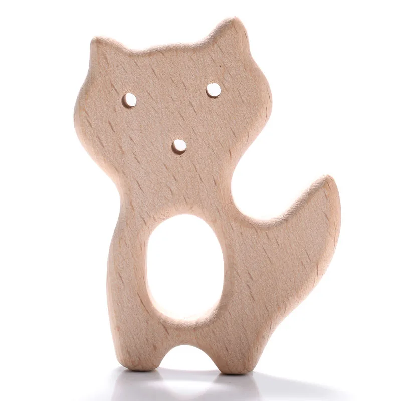 1Pcs Pacifier Chain Baby Products Animal Wooden Blank Rodent Baby Teethers Wooden Teether Wood Pendant Nurse Gifts Toys