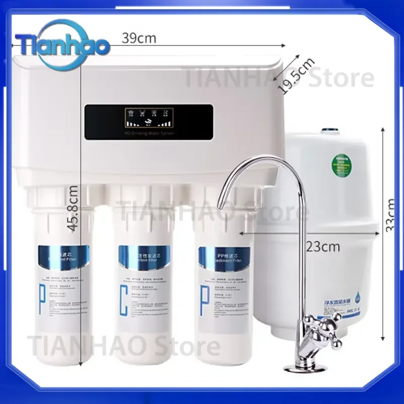 75G RO Reverse Osmosis Water Purification System with Faucet for Direct Drinking for Home Use Removes Bacteria Limescale and