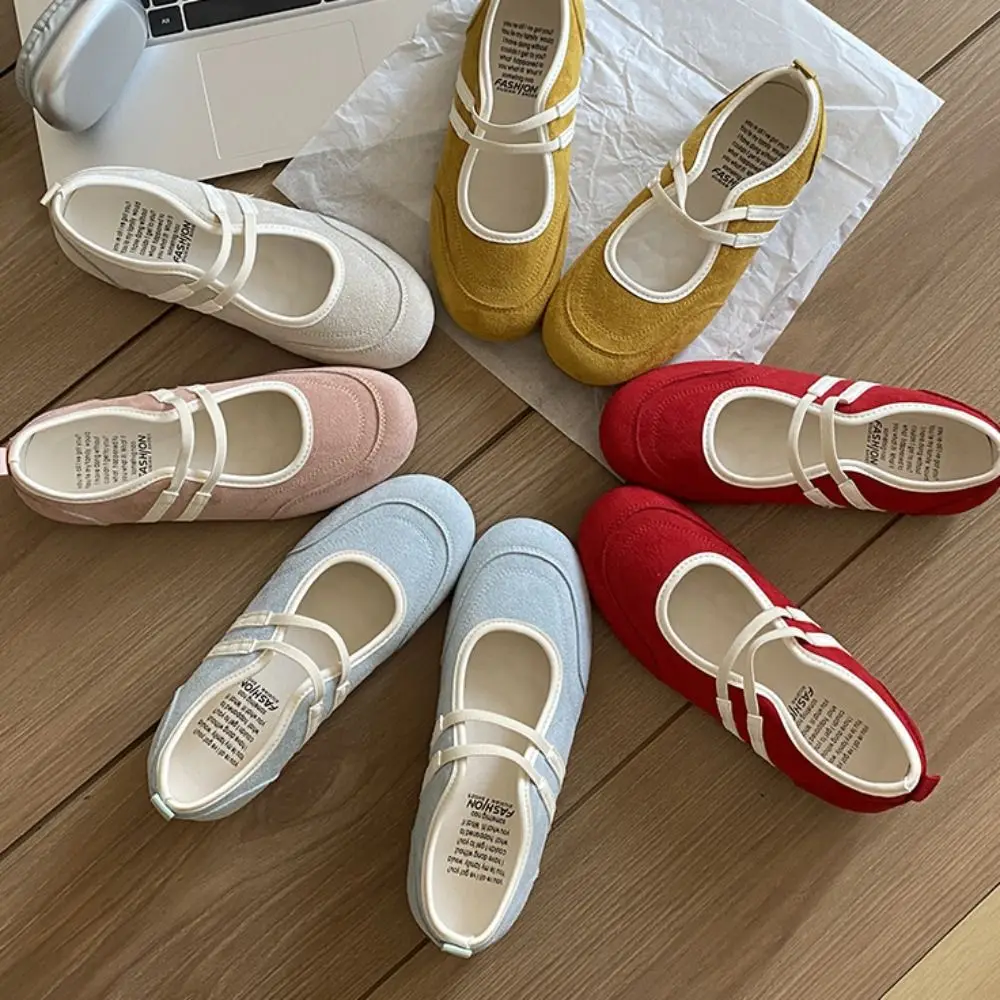 أحذية ماري جين المضادة للانزلاق ملابس الشارع أحذية راقصة الباليه على الطراز البريطاني الفرنسي من الجلد الصناعي أحذية فردية للفتيات #3