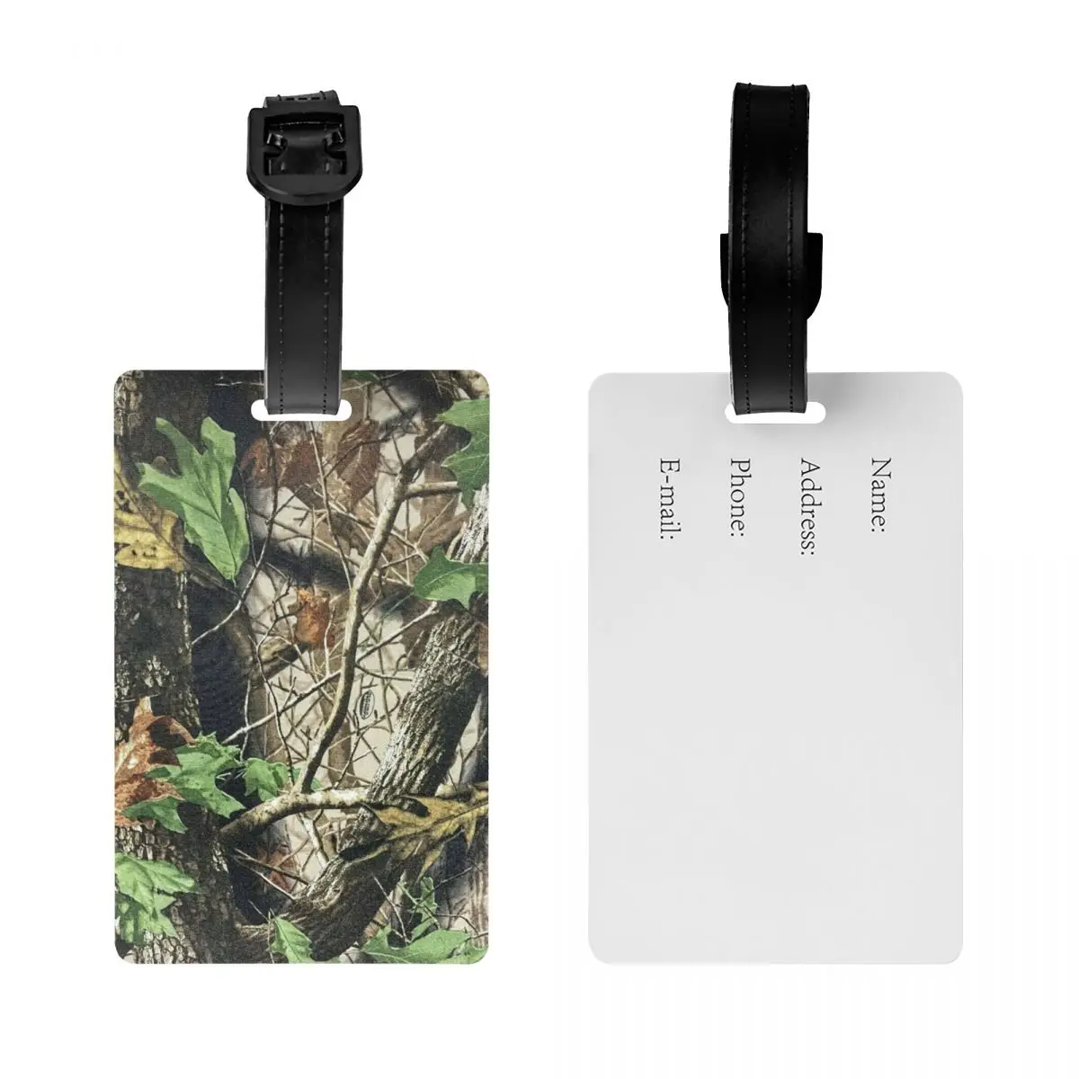 Custom Real Tree Camouflage Camo Pattern Luggage Tag Travel Bag Suitcase Privacy Cover ID Label