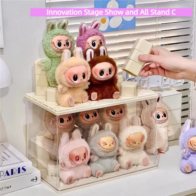 

Labubu Storage Box Acrylic Doll Toy Display Stand Plushie Figure Organizer Case For Collectible Toys Storage Display Stand