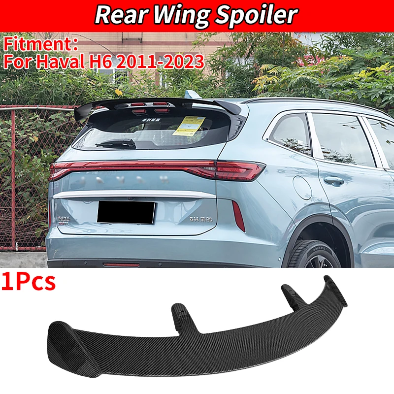 For Haval H6 2011-2023 Rear Roof Trunk Spoiler Lip Tail Wing Carbon Fiber Look Accessories For Auto Trunk Roof Trim Car Styling