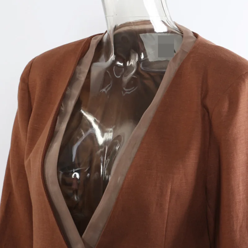 Hksh outono novas mulheres conjunto de duas peças retalhos cor bloco com decote em v único botão blazer calças retas senhora do escritório elegante hk12169