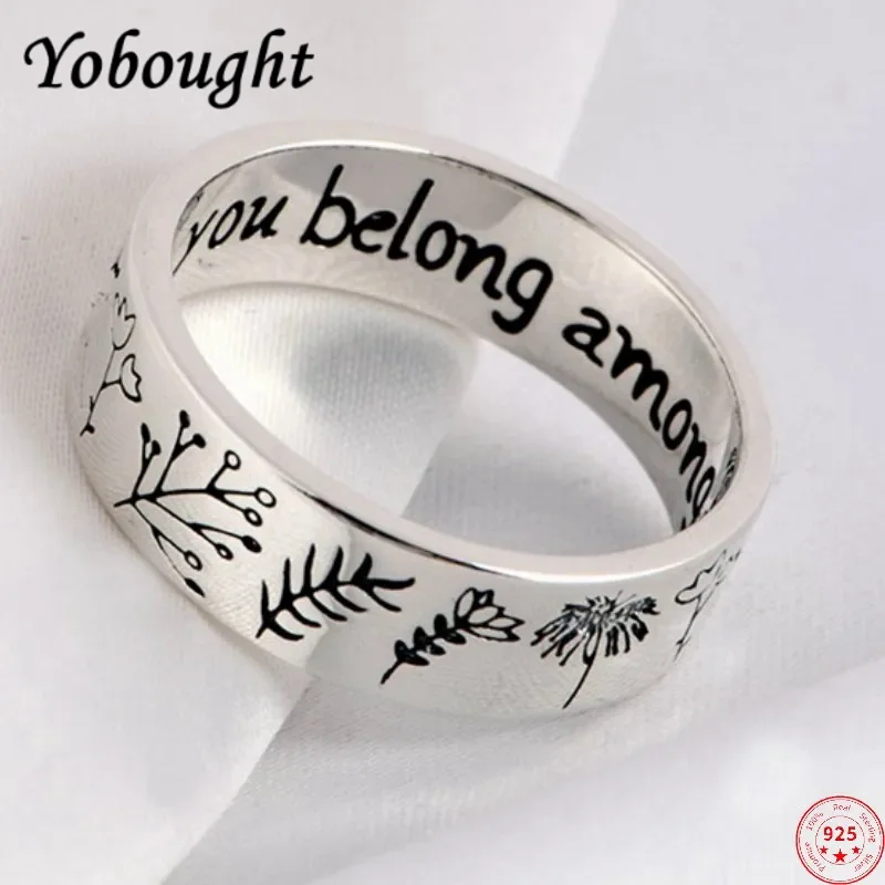 

Genuine Real s925 sterling silver rings for Women New Fashion simple vintage pastoral flowers wild-flowers floral daisy jewelry