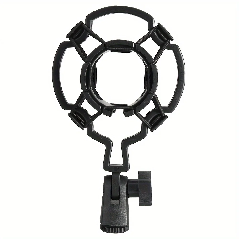 Universal Professional Condenser Microphone Shock Mount, Large Diaphragm Microphone Stand, Recording Microphone Shock Absorber, Black