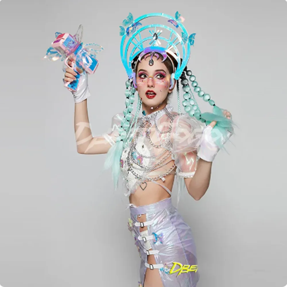 فراشة جوجو ملابس رقص المغني راقصة أداء الملابس الهذيان الزي Dj Ds كلوبوير سحب الملكة ارتداء الجاز Dancewear yj120