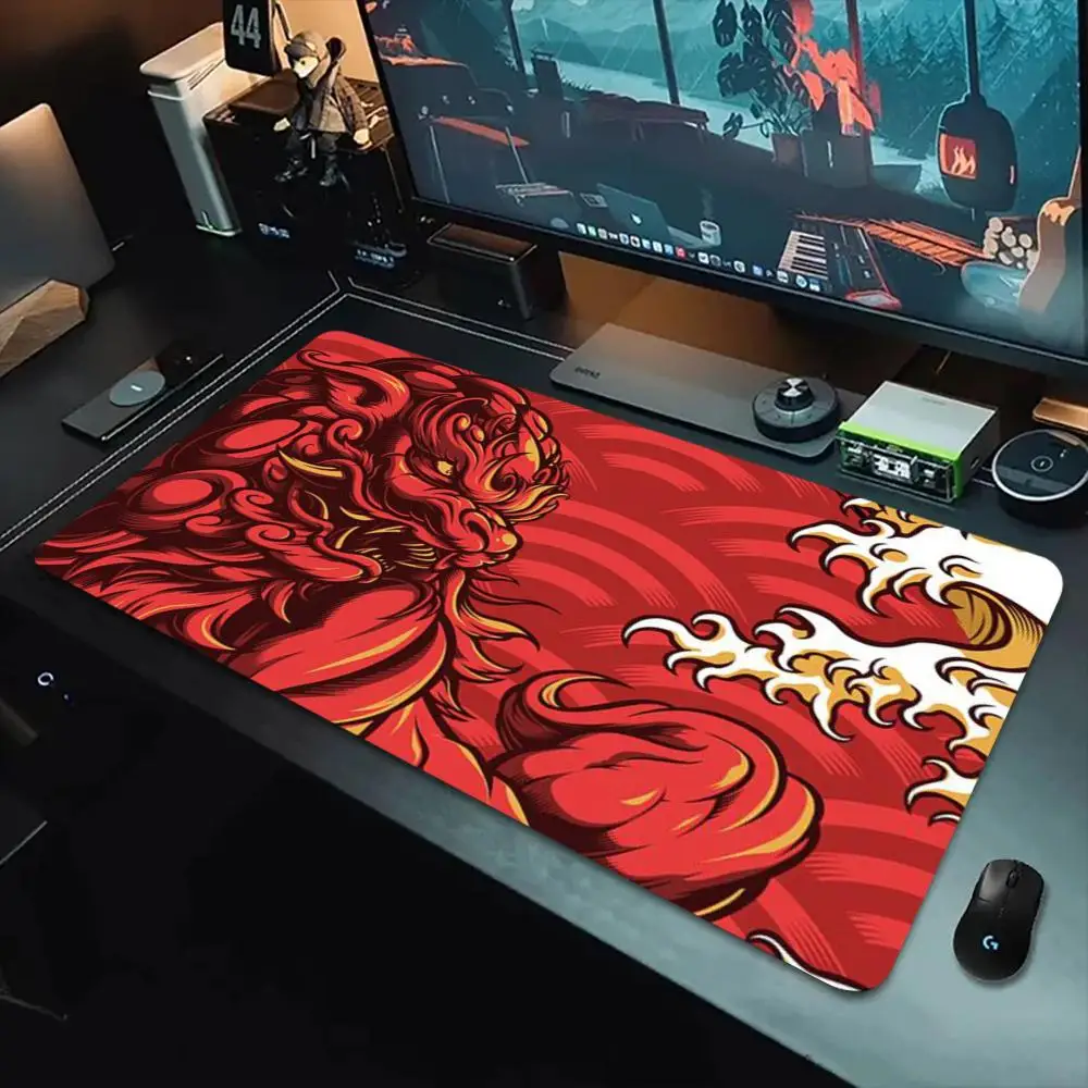 

Коврик для мыши из материала Lion Коврики для мыши для стола, игровой коврик для мыши, с прошитыми краями и нескользящей резиновой основой