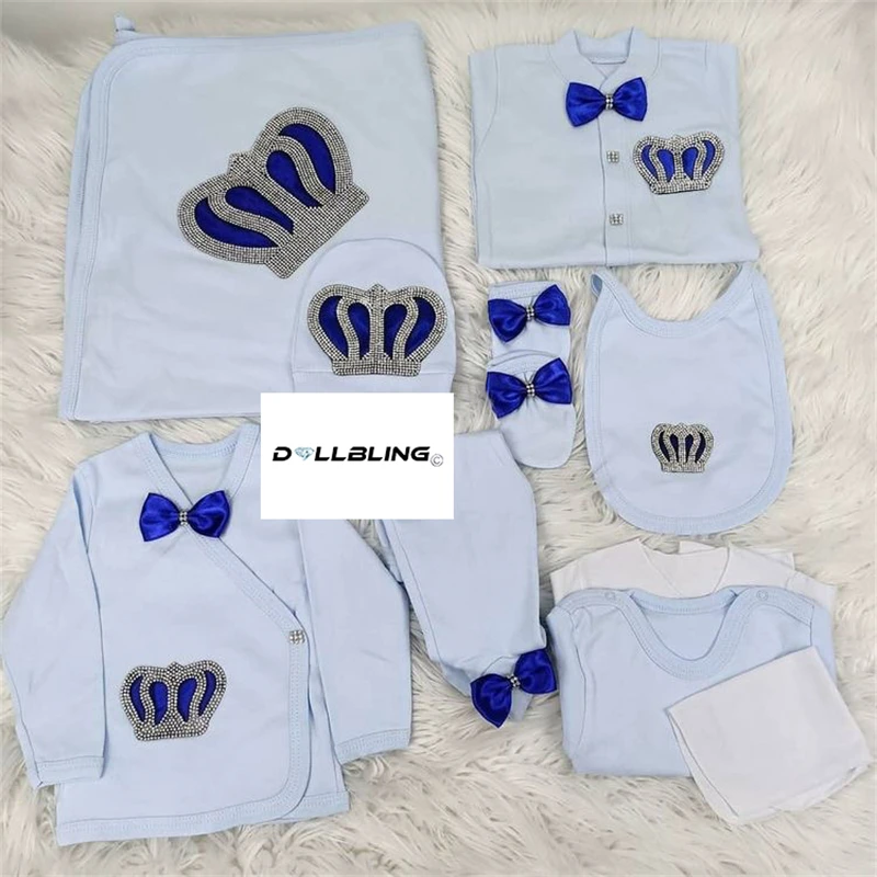 6. 10pcs Newborn Baby Boy Outfits Set Kids Clothing Real Cotton Infant Care Products Body Suit Shirt Pants