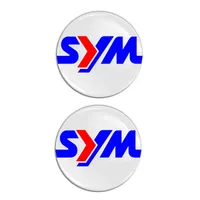 3D Gel Printed Laminated Domed For SYM Logo Moto Emblem Badge Stickers Decals 60mm X2