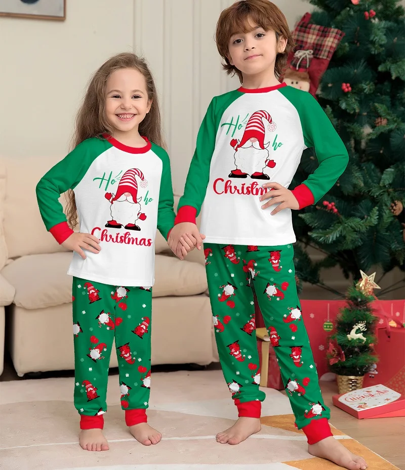 2025 Christmas Matching Family Pajamas Xmas Santa Print Pjs Adult Child Clothing Outfit set Baby Jumpsuit+Dog Clothes