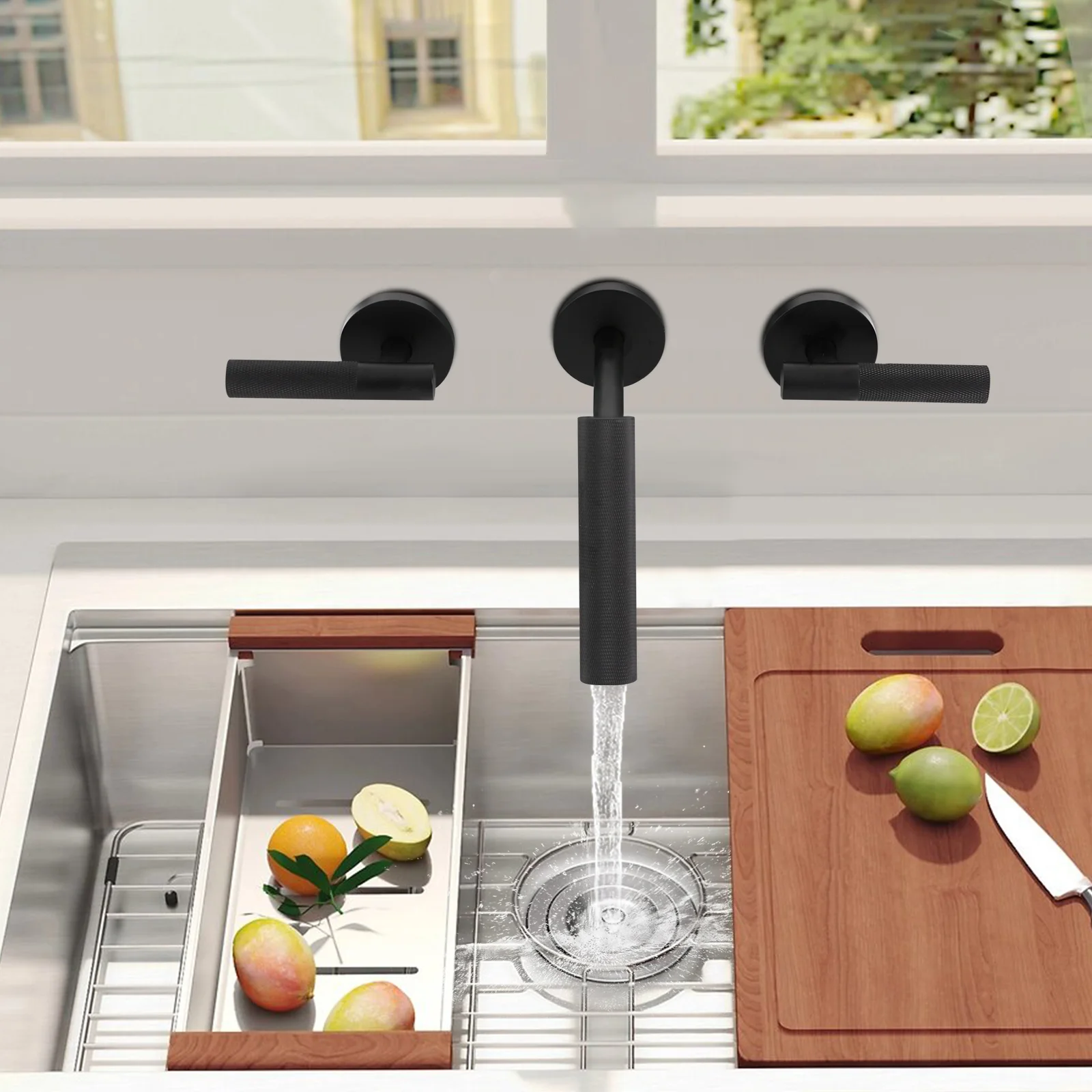 

NPT1/2" Настенный смеситель для ванной комнаты, настенный смеситель с 3 отверстиями, смеситель для ванной комнаты с 2 ручками