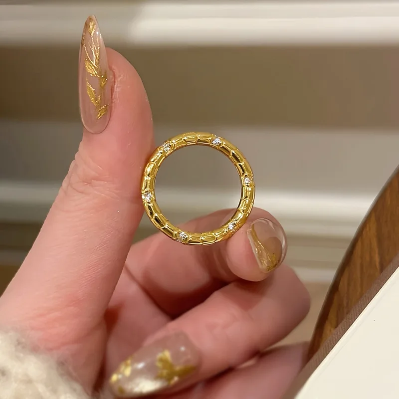 Xiaoyan's new 100% S925 silver gold-plated spirit snake with tail snake minimalist luxury ring, exquisite jewelry