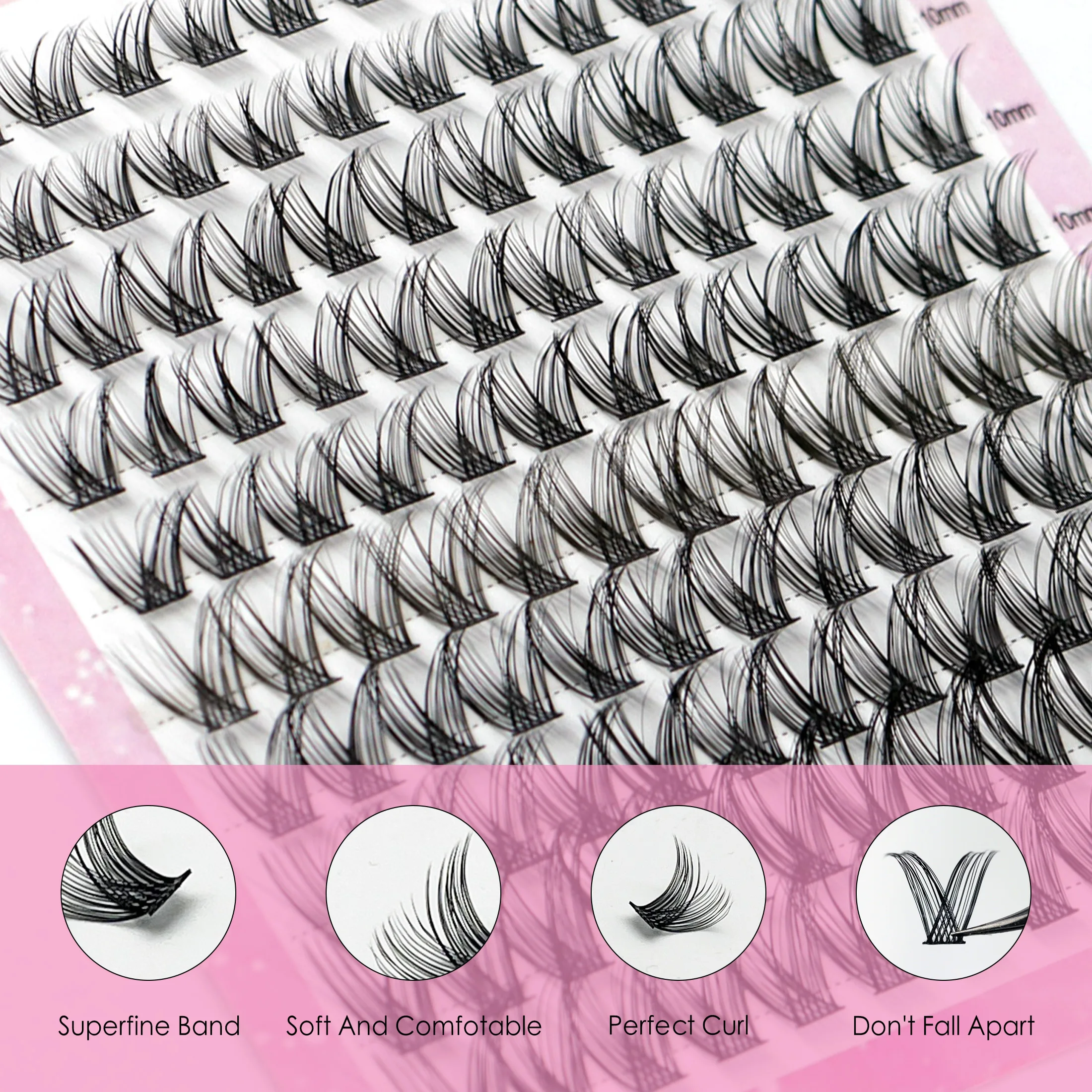 DIY Makeup Set 120 Bunches Lash Bond and Seal Eyelash Glue Remover Applicator Lash Clusters Eyelash Extensions Complete Kit