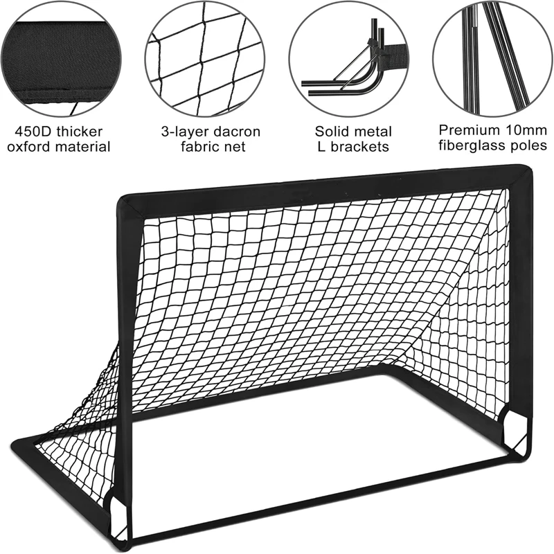 2 แพ็คเด็กฟุตบอลชุดเป้าหมายสุทธิ & Ball Pop Up แบบพกพา Backyard อุปกรณ์การฝึกอบรมสําหรับอายุ 3-16 เกมเยาวชนกลางแจ้งของขวัญ