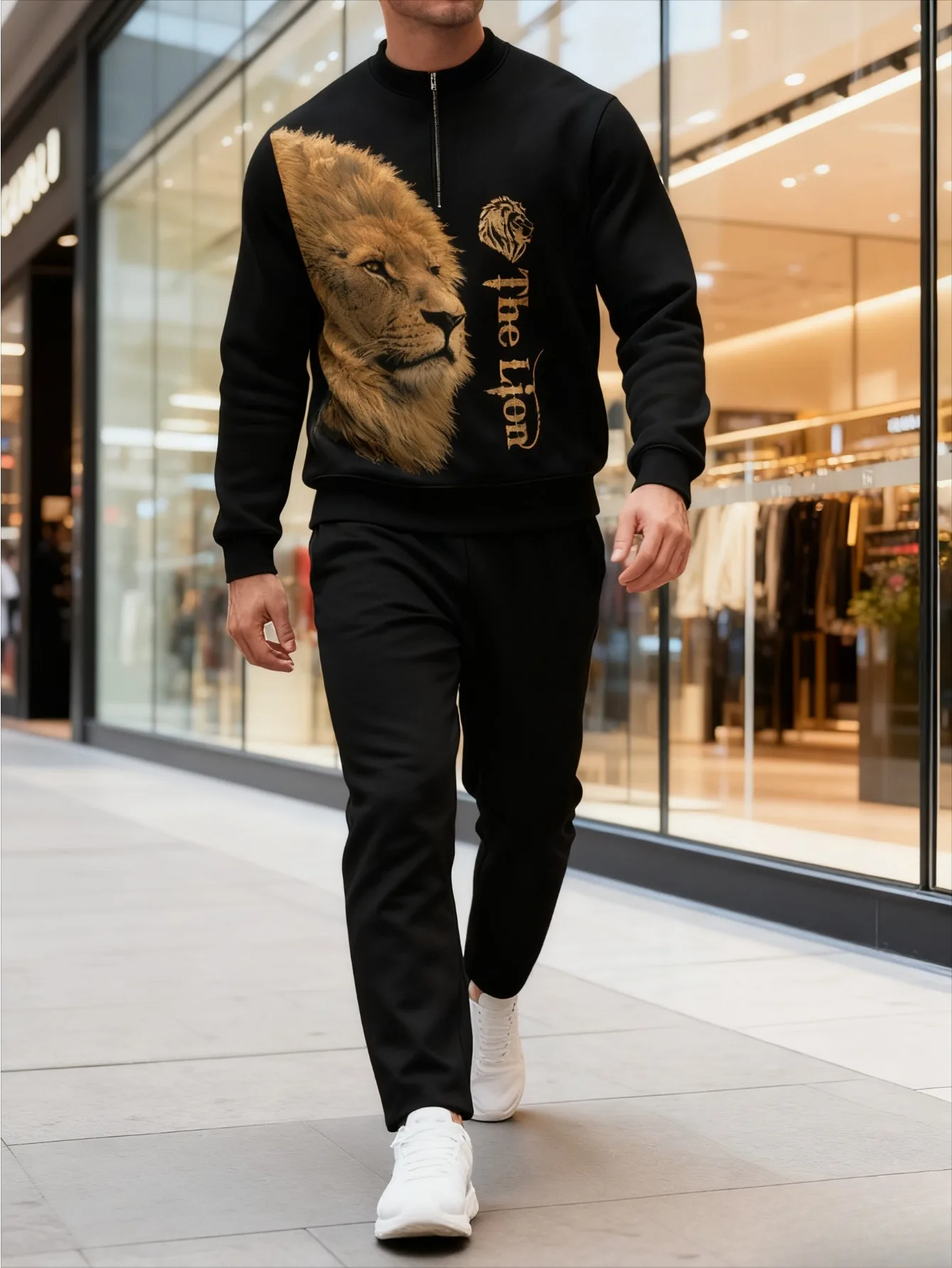 Conjunto de 2 piezas, conjunto deportivo de manga larga y pantalones largos a la moda para hombres europeos y americanos