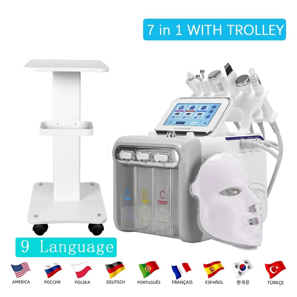 DermDelhi-Machine à Eau 7 en 1, Jet Peel Hydra, Outils de Soins de la Peau, Hydrogène et Oxygène, Petite Bulle, Nettoyage en Profondeur, SPA, Nouveauté