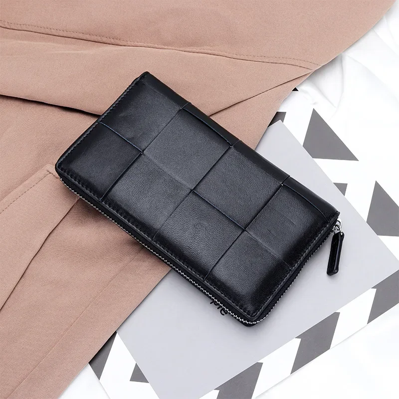 2024 New Fashion Genuine Leather Women Long Wallets Real Leather Female Luxury Brand Design Clutch Girl Lady Gift Cash Purse