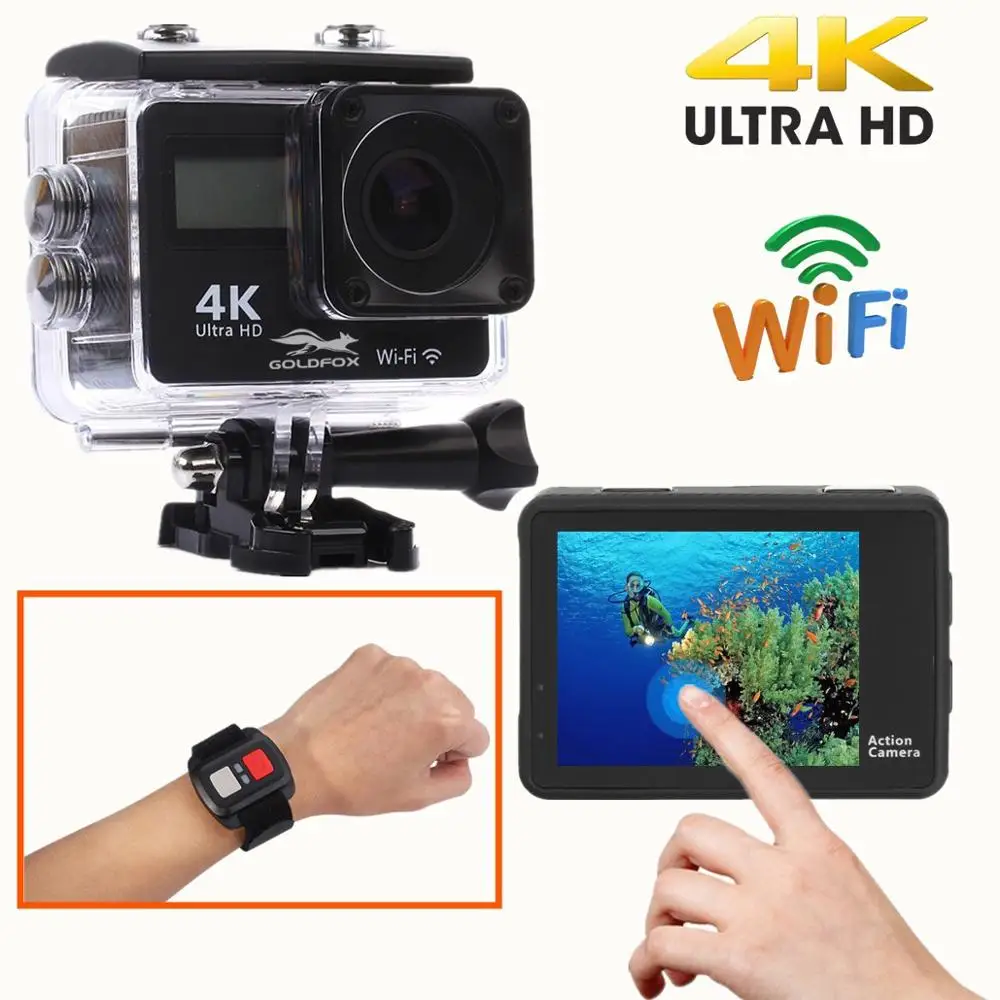 4K กีฬา DV WIFI 170D รีโมทคอนโทรลกันน้ำกลางแจ้งกีฬา Pro Cam HD กล้อง DV หมวกกันน็อกดำน้ำกล้อง