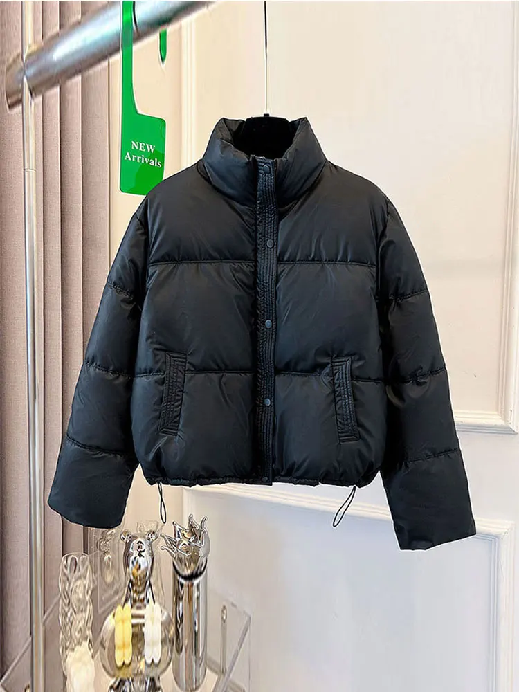 韓国風PUレザーダウンコットンジャケット レディース 2025年新作 冬 小さいサイズ トレンド コットンコート ルーズフィット ロング丈