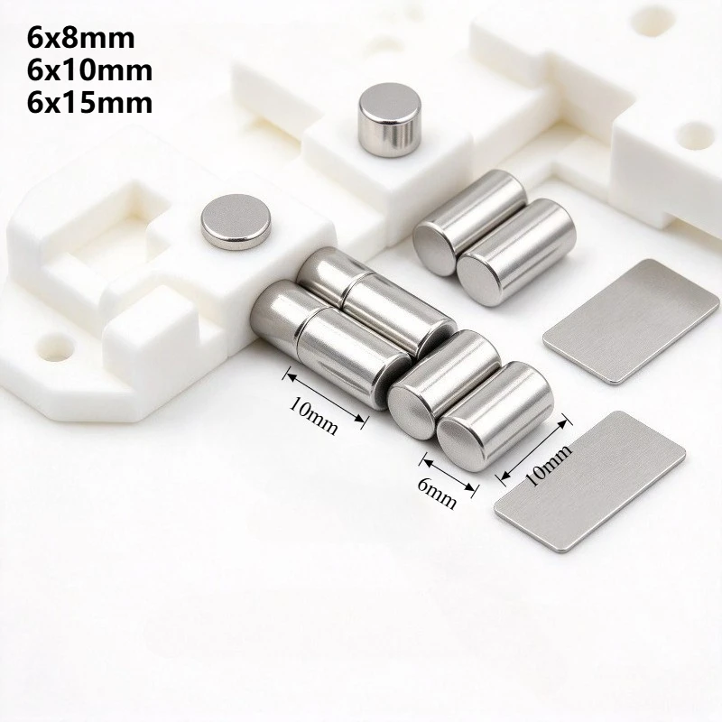 6x8mm 6x10mm 6x15mm N35 Circular Neodymium Magnet Strong Permanent NdFeB Magnets for Fridge Decoration Office Handmade DIY