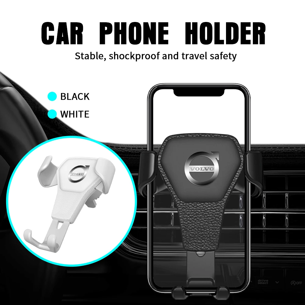 Car Emblem Phone Stand Bracket Holder Air Vent Clip Auto Accessories For Volvo RDESIGN XC60 XC90 S60 S80 S60L V40 V60 AWD V90