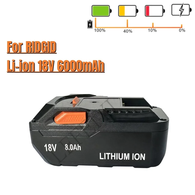 

8000mAh 18V Li-ion For RIDGID R840083 R840085 R840086 R840087 Rechargeable Power Tool Battery Series AEG Series Battery