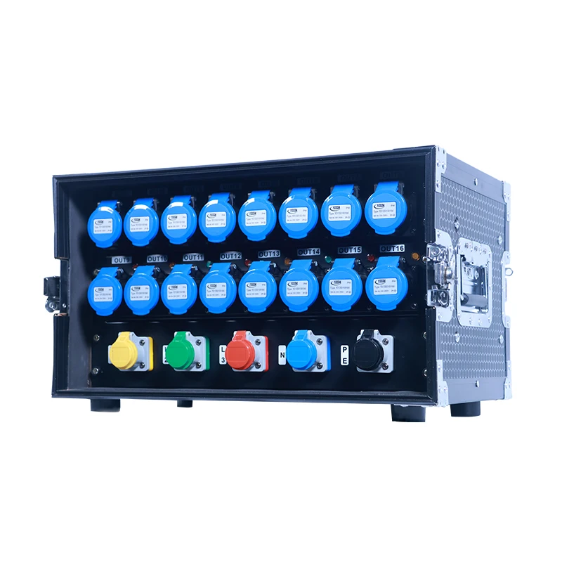 Equipamento de DJ de palco Caixa de rack de distribuição central de energia de saída trifásica de 16 canais