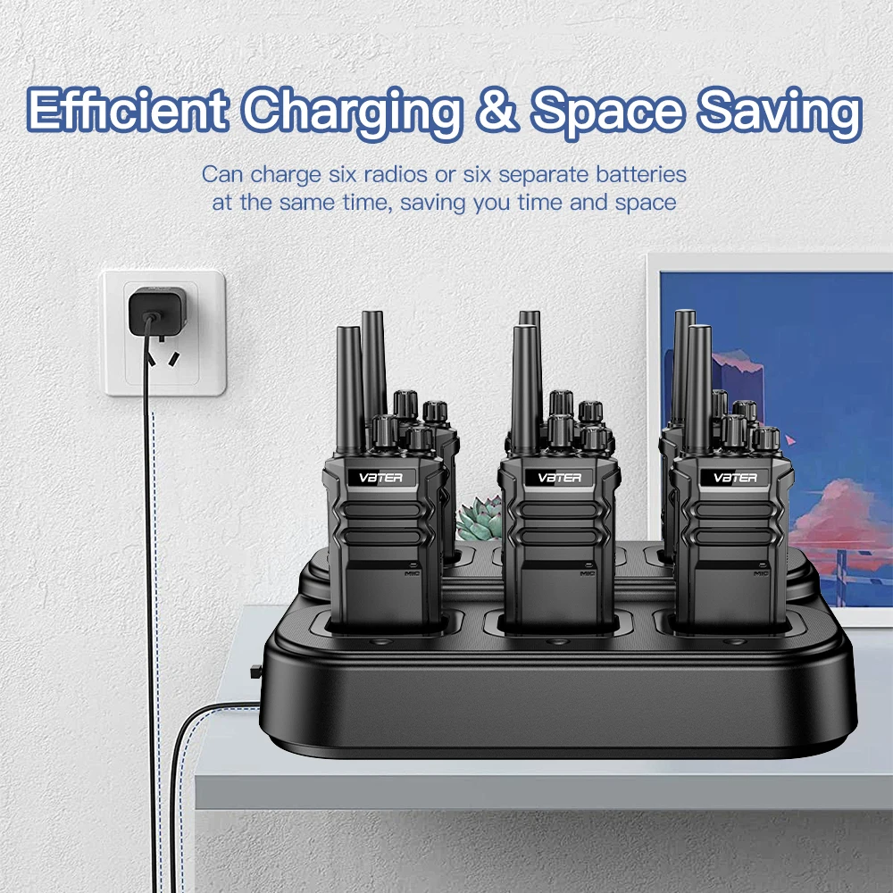 VBTER Walkie Talkie with Multi-unit Charging VBT-77 Handheld Two-Way Radio 3-5km  VOX UHF PMR446 MHz  Portable Long Rang Portabl