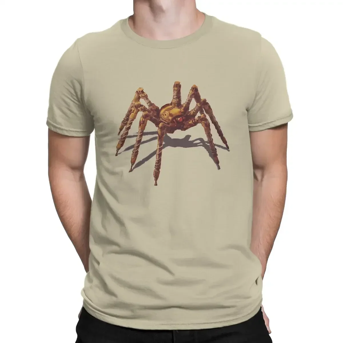 Spidertron Men T Shirt Factorio Game Fun Tees Short Sleeve Crew Neck T-Shirts 100% Cotton Unique Clothes Men Collar Pure Cotton