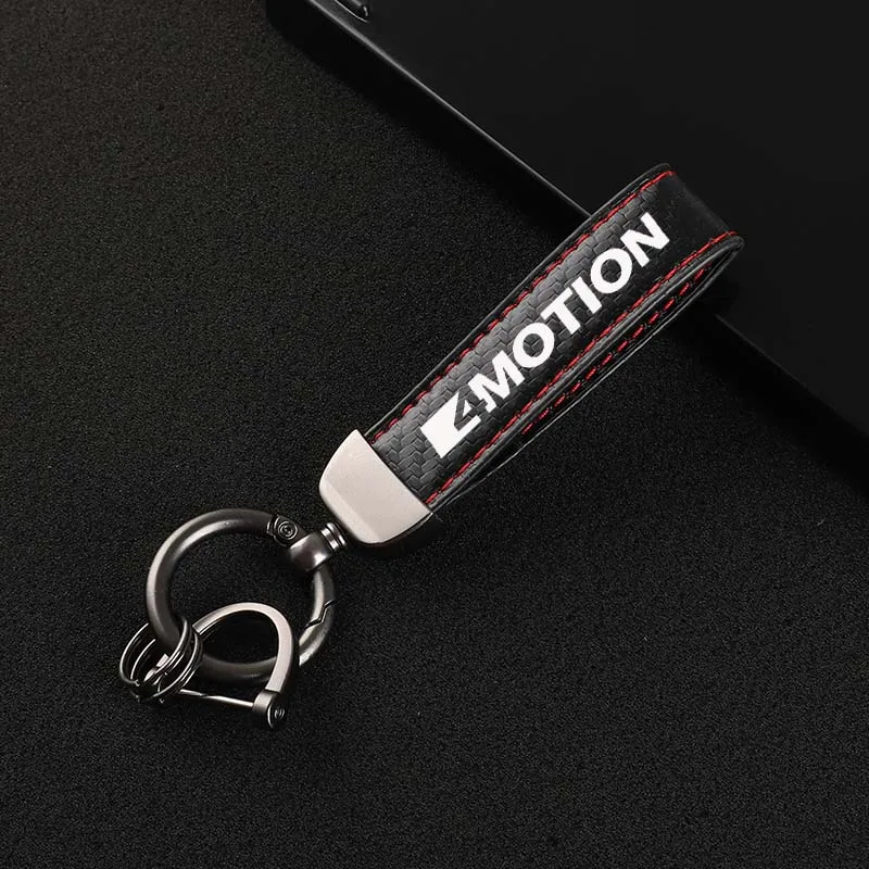 High-Grade Leather Car KeyChain 360 Degree Rotating Horseshoe Key Ring For 4 Motion Tiguan passat golf polo Mago car Accessories