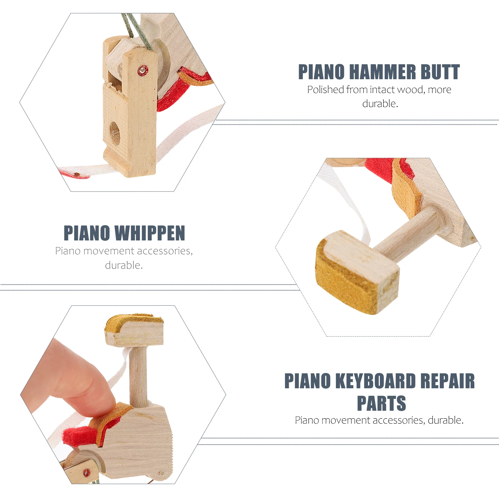 

2 Pcs Hammer Butt Vertical Piano Keyboard Repair Parts Accessories Smooth Long Service Life Piano Whippen Action