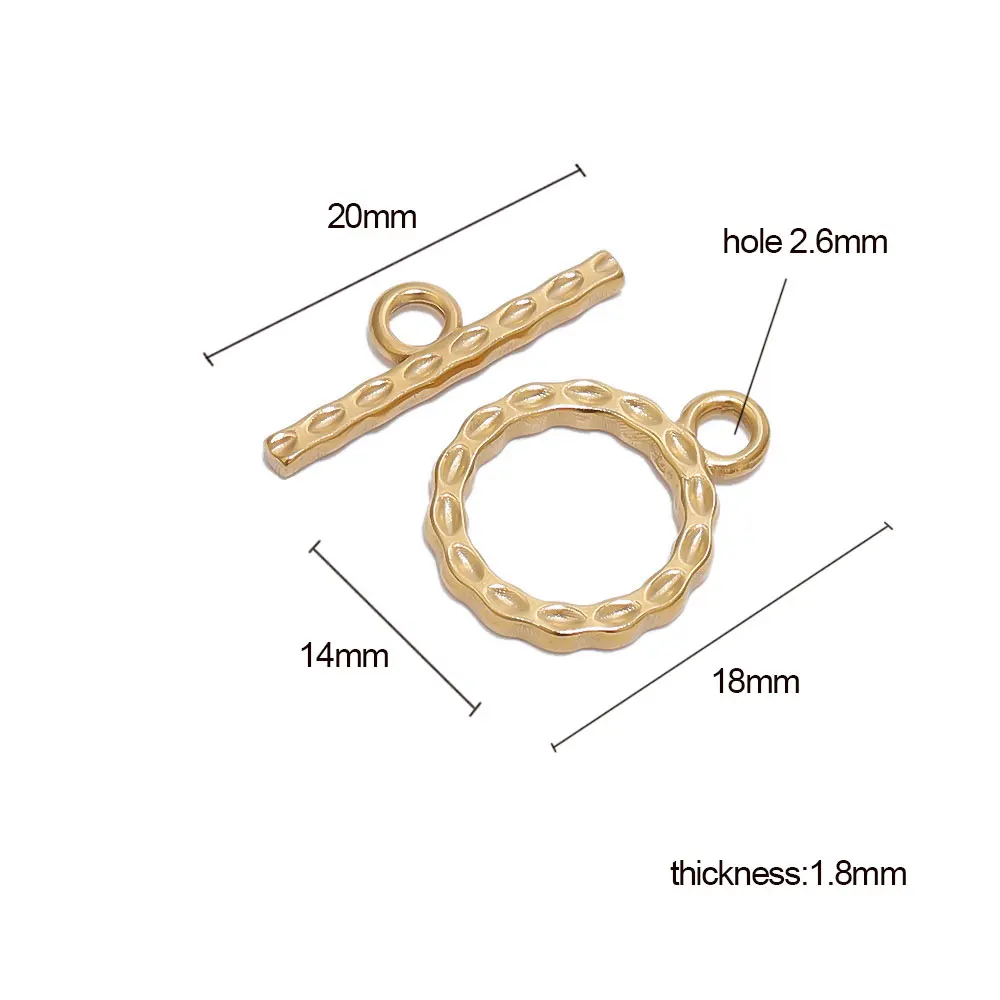 4 Set Gelang Jepit OT Tidak Beraturan Baja Tahan Karat Konektor Jepit Toggle untuk Grosir Perhiasan Kalung Gelang DIY