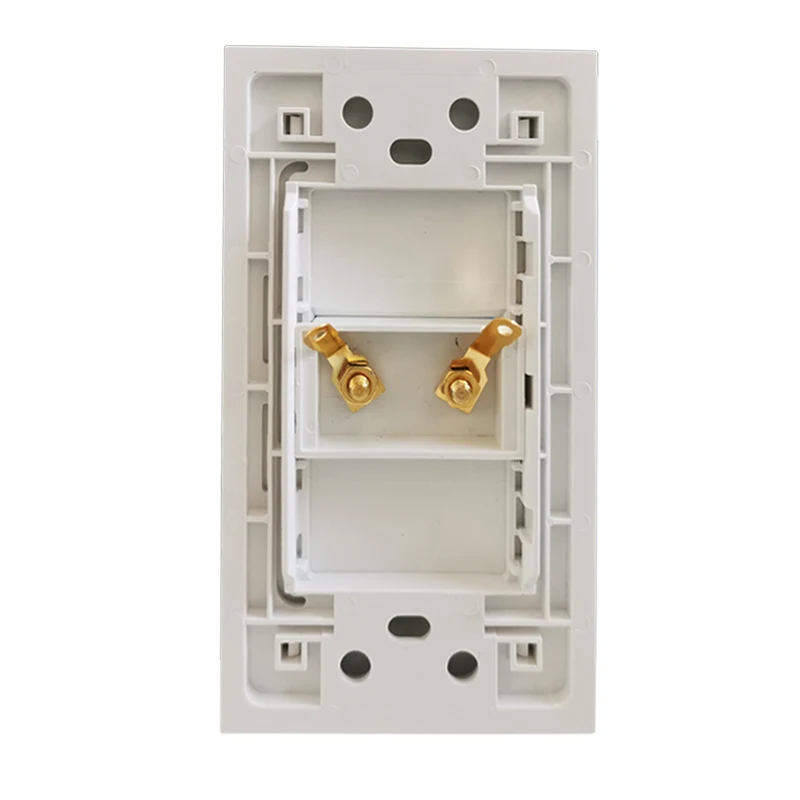 Hifi Speaker Cable Wire Wall Panel Golden Plated Socket 1 Gang Sound System Copper Banana Plug Outlet Faceplate In White Color