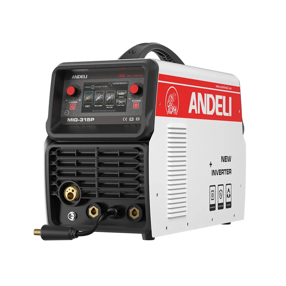 ANDELI New Arrival MIG-315P 380V 300A LCD 5 In 1 Double Pulse MMA DC TIG LIFT TIG MMA Welding Machine Accomodate 15kg Spool