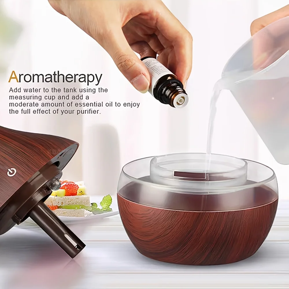 Ultrasonic Cool Mist Humidifier 10.14oz, Aromatherapy Diffuser with 7 LED Lights, Touch Control, USB Powered, Pre-Filter, Plasti