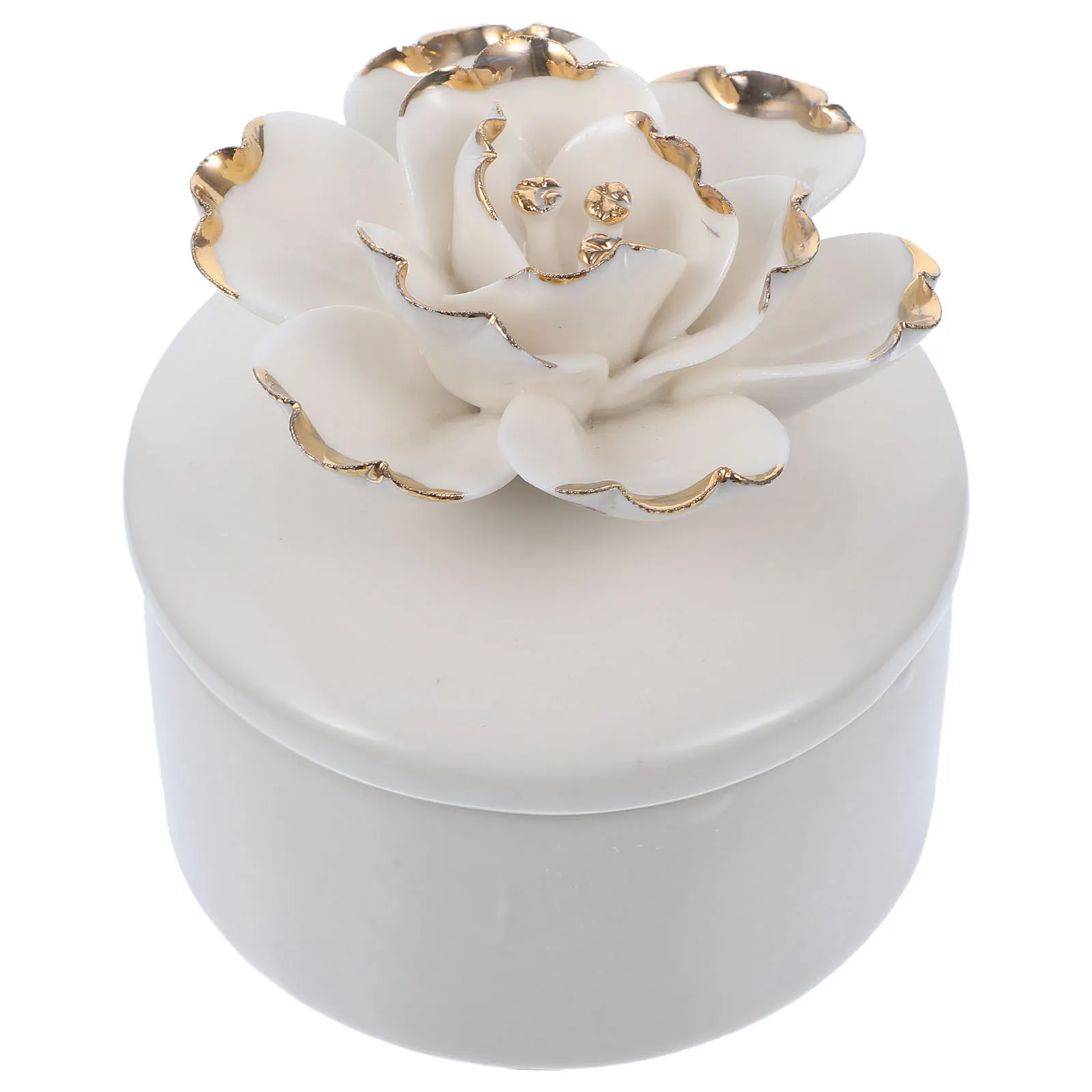 

Ceramic Flower Jewelry Box Small Storage Organizer for Necklace Ring Earring Holder Vintage Decorative Case Charms Container