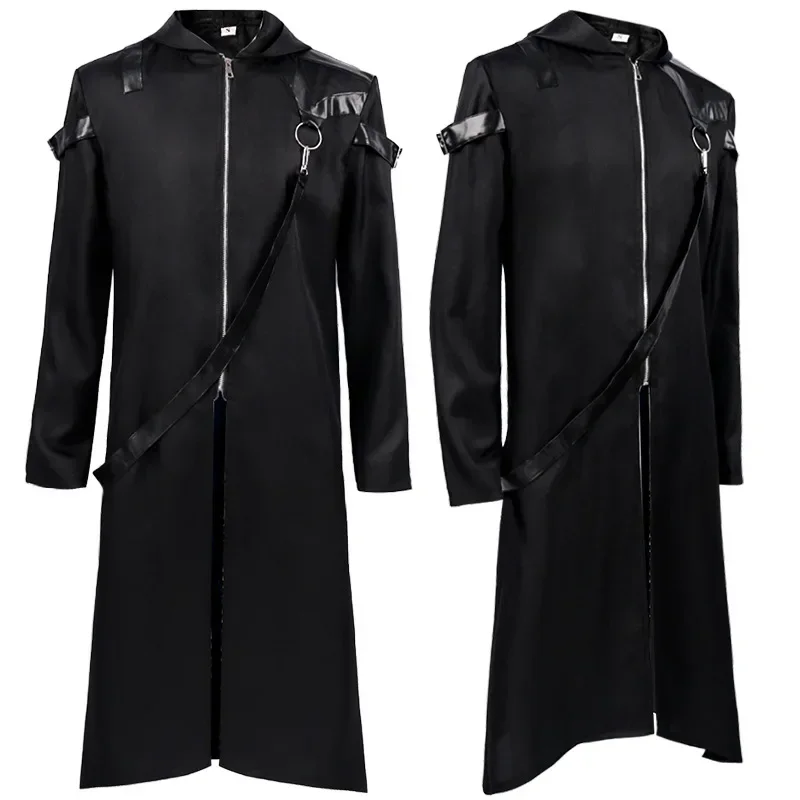 Medieval Dark Men's Clothing European And American Halloween Long Hooded Coat