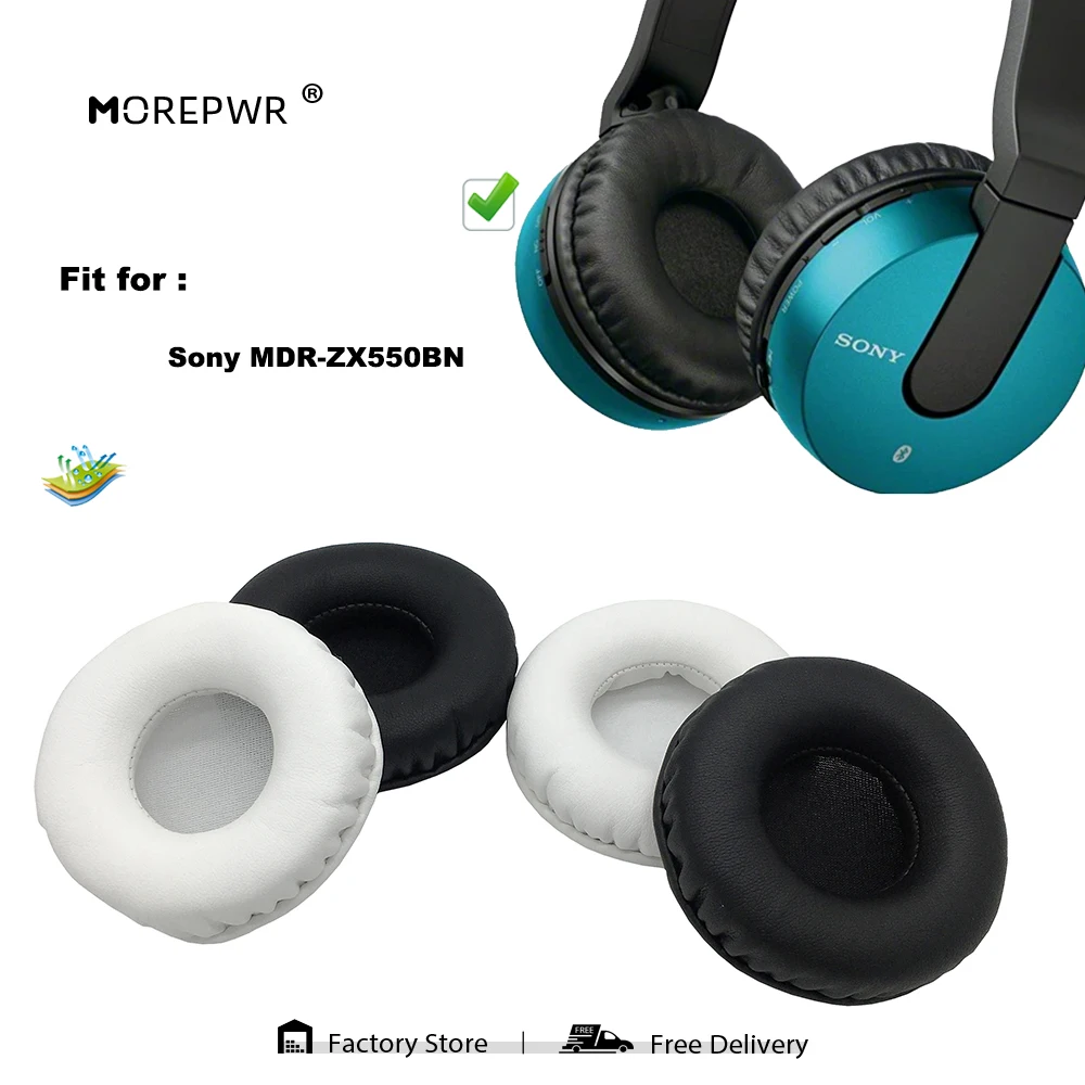 

Morepwr New Upgrade Replacement EarPads for Sony MDR-ZX550BN Headset Parts Leather Cushion Velvet Earmuff Sleeve Cover