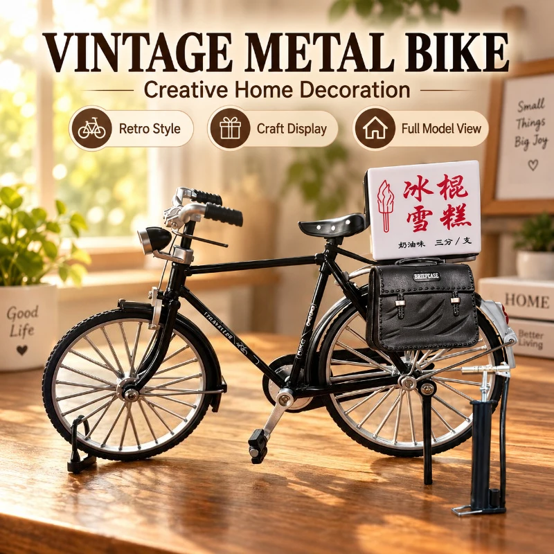 Classic 28 Style Old Bicycle Metal DIY Model Assembled Mini Alloy Bike Hobby Collection Table Decoration