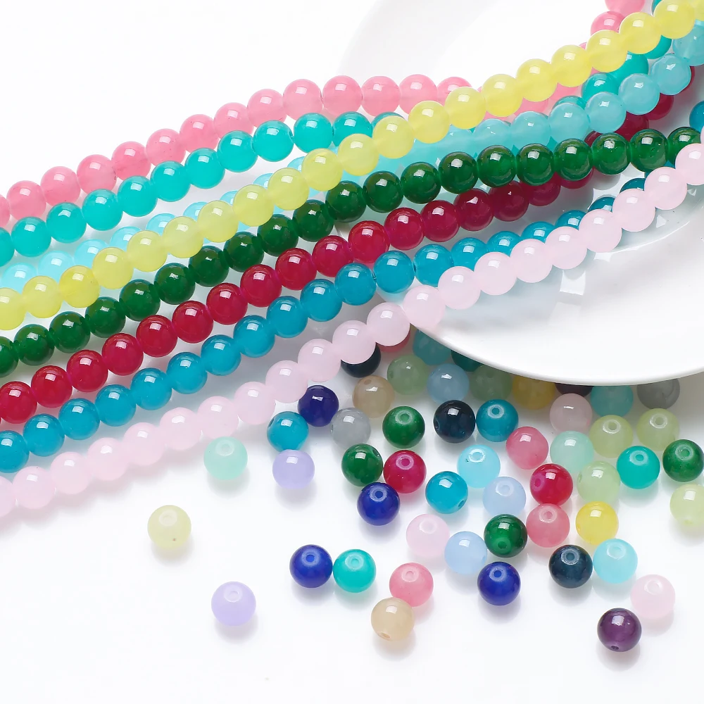 About 100Pcs 8mm Crystal Round Glass Loose Spacer Beads for Crafting DIY Making Charms Bracelet Necklace Jewelry Accessories