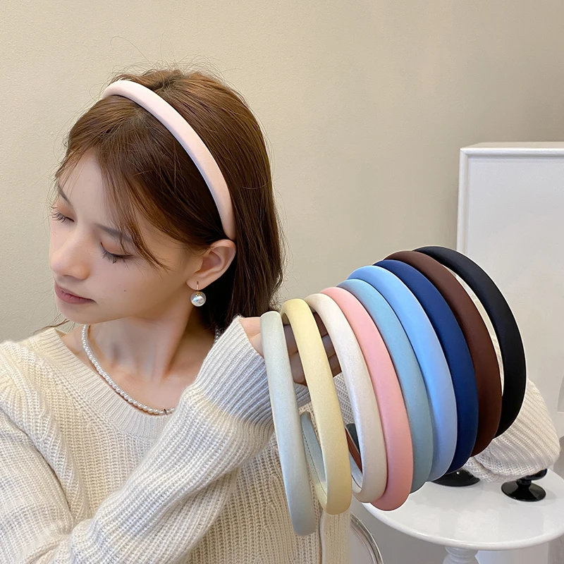 

New Solid Fabric Fine Hair Band Women Korean Simple Headband Fresh All-match Outdoor Hoop Hairband Girls Hair Accessories