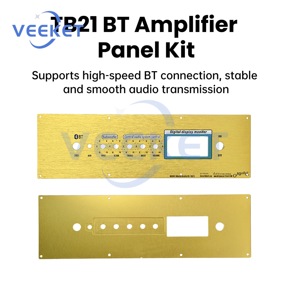 

ZK-TB21 Bluetooth Amplifier Panel Kit With Control Digital Display Aluminum Alloy Front Plate DIY Audio Electronic Kit