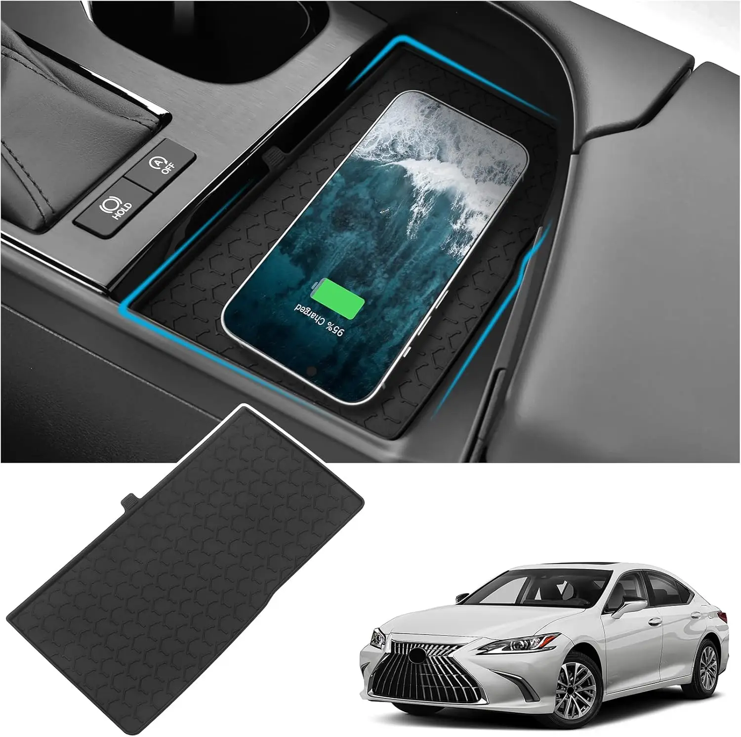 

Wireless Charging Anti-Slip Mat Compatible For Lexus 2022-2025 ES ES250/ES350/ES300h F Sport Accessories Silicone Material Cente