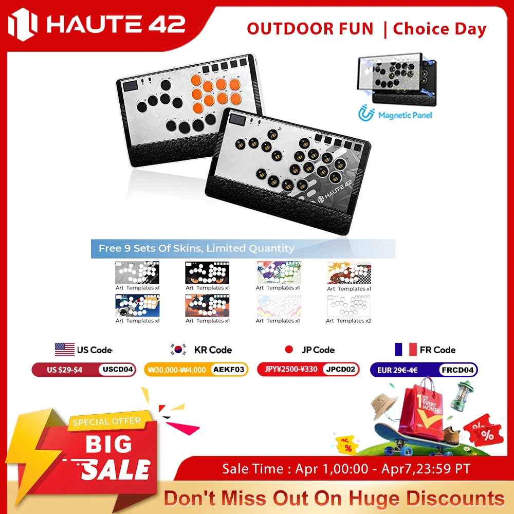 Haute42 Magnetic C-AT Leverless Fightstick Hitbox Controller For PC/PS4/PS5 Stickless Arcade Stick Leverless Controller Hitbox