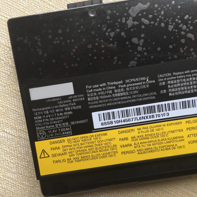 01AV494 01AV495 Batterie D'ordinateur Portable pour Lenovo ThinkPad P50 P51 P52 SB10H45078 SB10H45077 L17L6P51 L17M6P51 00NY493 00NY492 01AV477