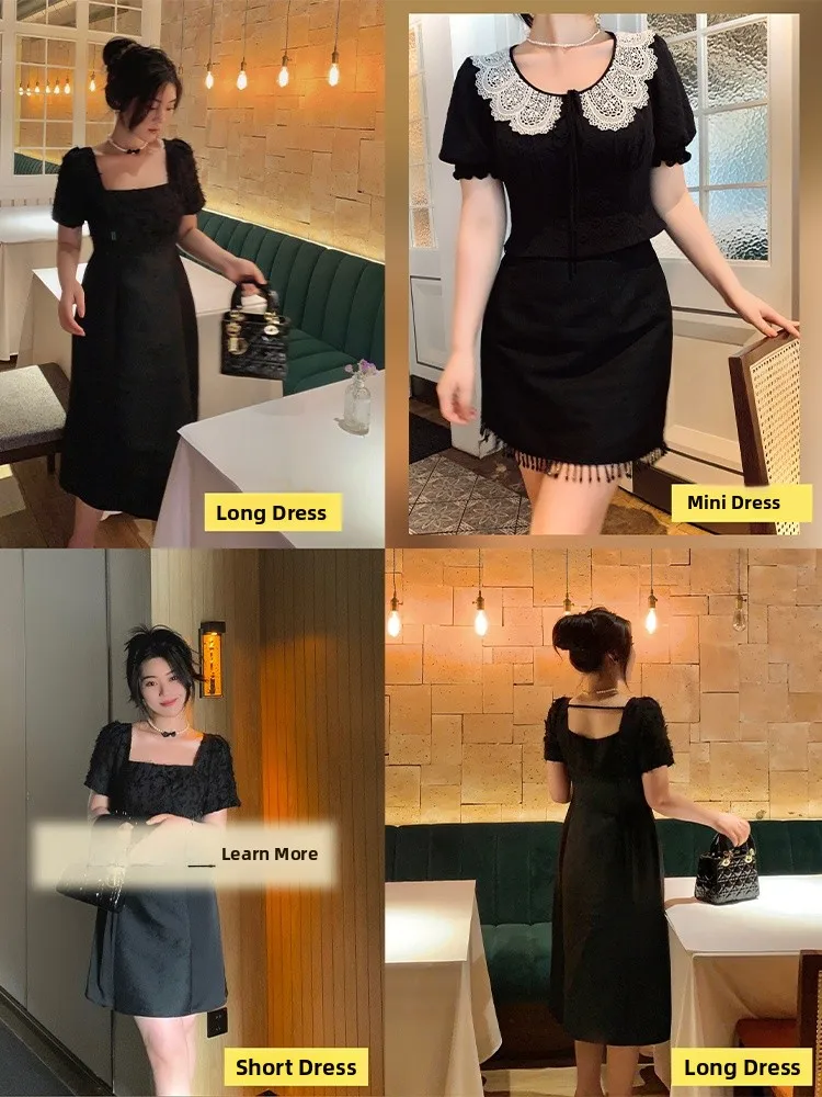 

plus Size Floral Embroidery Dress with Half Skirt High Waist A-Line Silhouette Short Sleeve Casual Summer Dress for Women