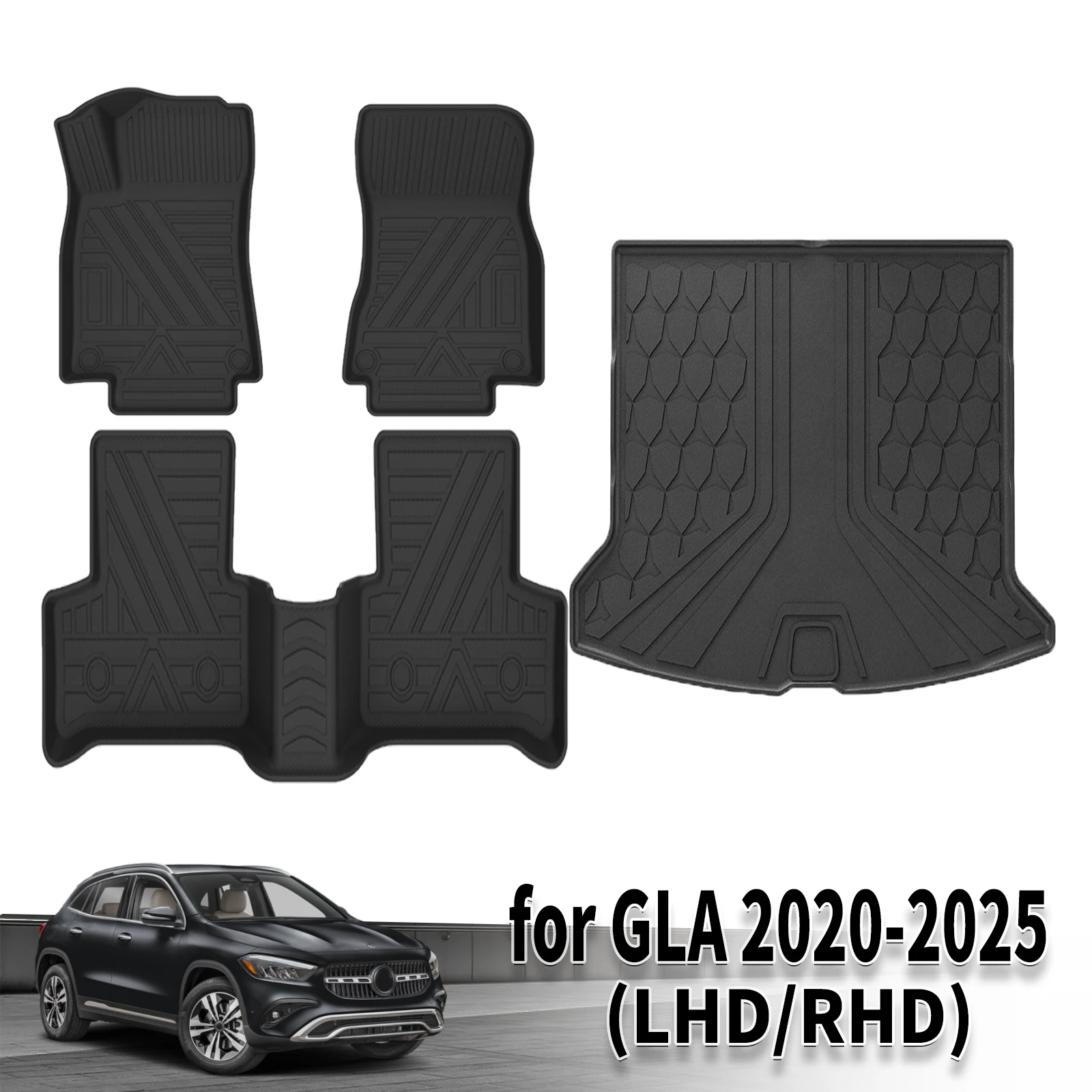 

for Mercedes-Benz GLA 2025-2020 AMG Waterproof TPE Car Mats 3D Laser Scanning Perfect Fit Odorless Accessories Easy Clean