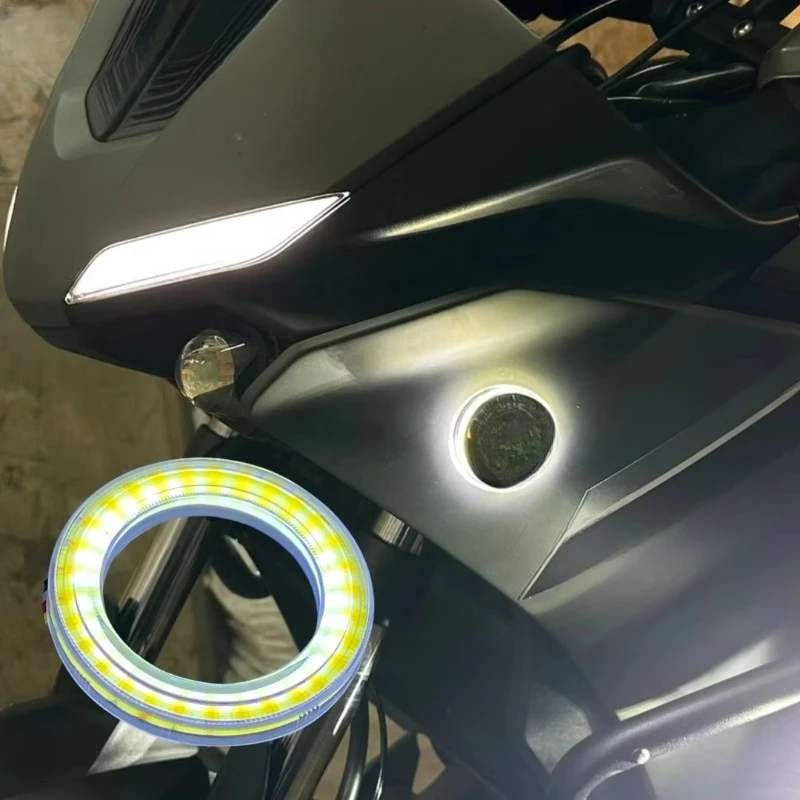 

Emitting Diode Angel Eye 50mm Motorcycle Light COB Ring Waterproof White/Yellow Ring Light Logo Backlight