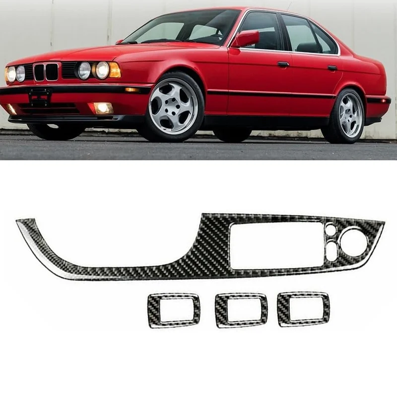 

Car Window Lift Switch Sticker Cover Decal Carbon Fiber Trim fits For BMW 3 Series E90 2005-2012 Accessories