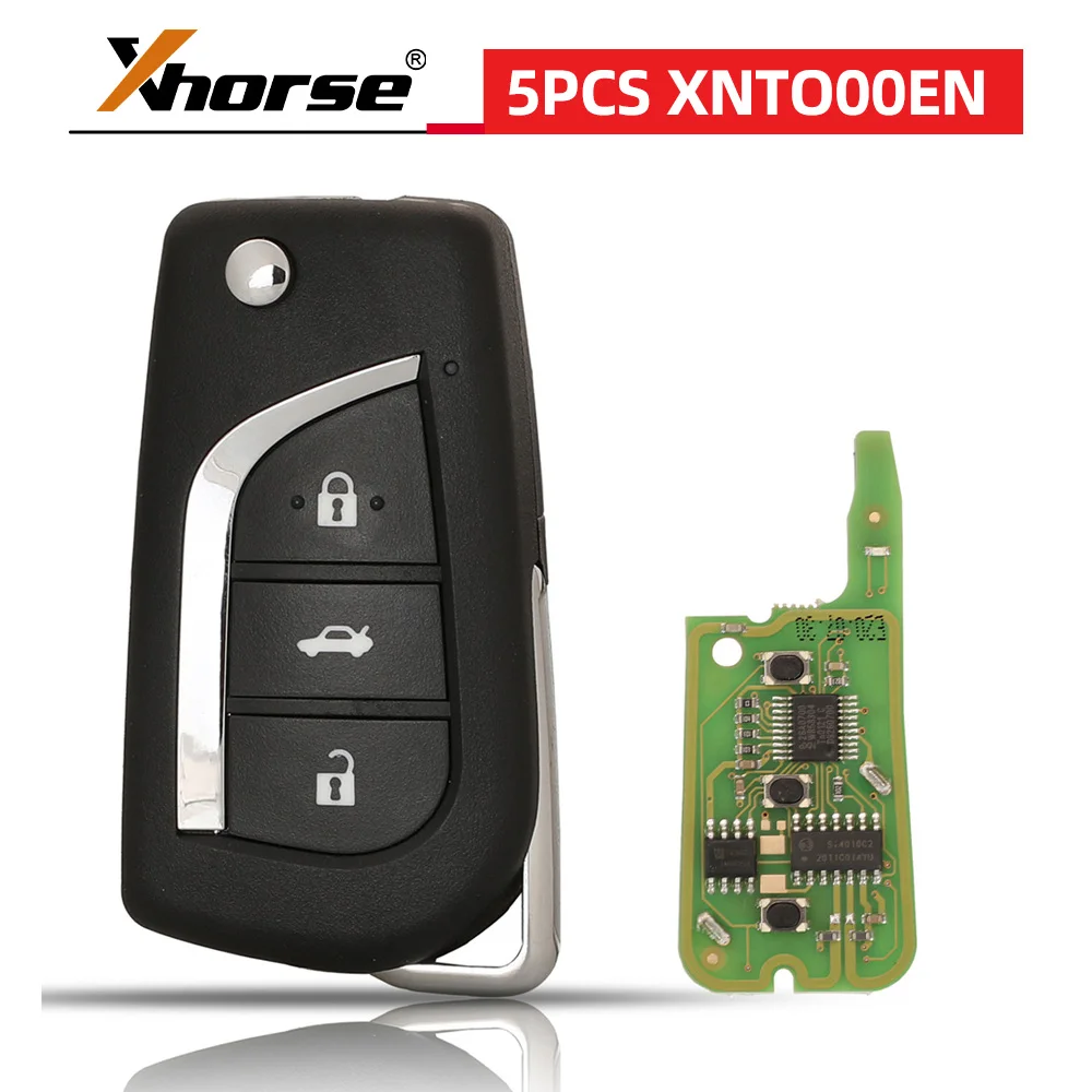 

5pcs/lot XHORSE XNTO00EN Wireless Universal Remote Key 3 Buttons for Toyota Style Work with VVDI Key Tool Series